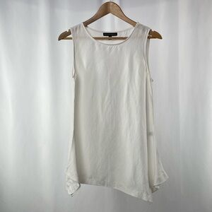 Saks Fifth Avenue Linen Blend Sleeveless Top‎ in White Size Extra Small